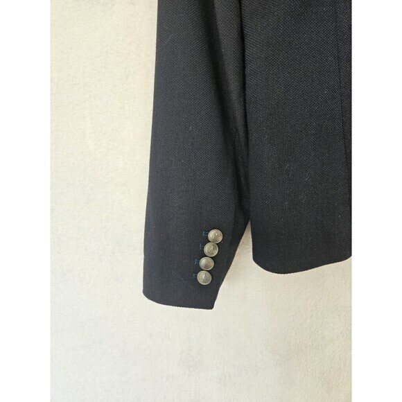 Lands End Blazer Women’s Size 8 Navy Blue Pockets Two-Button Lined Jacket - Picture 5 of 10